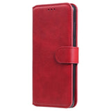 EIDERWOOD Samsung Galaxy S22+ (Plus) Faux Leather Flip Case with Cardholder & Stand Function - Red