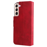 EIDERWOOD Samsung Galaxy S22+ (Plus) Faux Leather Flip Case with Cardholder & Stand Function - Red
