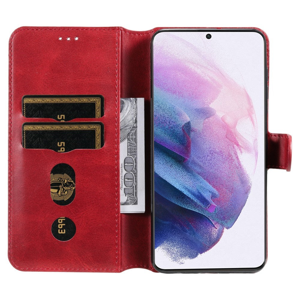 EIDERWOOD Samsung Galaxy S22+ (Plus) Faux Leather Flip Case with Cardholder & Stand Function - Red