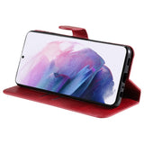 EIDERWOOD Samsung Galaxy S22+ (Plus) Faux Leather Flip Case with Cardholder & Stand Function - Red