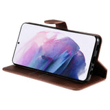 EIDERWOOD Samsung Galaxy S22+ (Plus) Faux Leather Flip Case with Cardholder & Stand Function - Brown