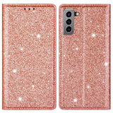 EIDERWOOD Samsung Galaxy S22+ (Plus) Faux Leather Case with Wallet & Stand Function - Glitter - Rose Gold