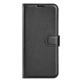 Samsung Galaxy A03 Litchi Leather Wallet Case - Black