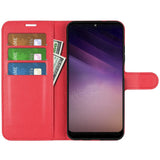 Samsung Galaxy A03 Litchi Leather Wallet Case - Red