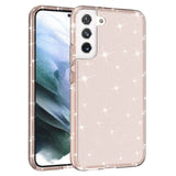 Samsung Galaxy S22 Hybrid Plastic Case Transparent - Rose Gold Glitter