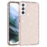 Samsung Galaxy S22+ (Plus) Hybrid Plastic Case Transparent - Rose Gold Glitter