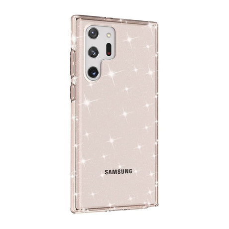 Samsung Galaxy S22 Ultra Hybrid Plastic Case Transparent - Rose Gold Glitter