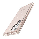 Samsung Galaxy S22 Ultra Hybrid Plastic Case Transparent - Rose Gold Glitter