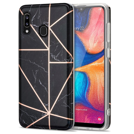 Samsung Galaxy A30 Flexible Plastic Case - Black Marble