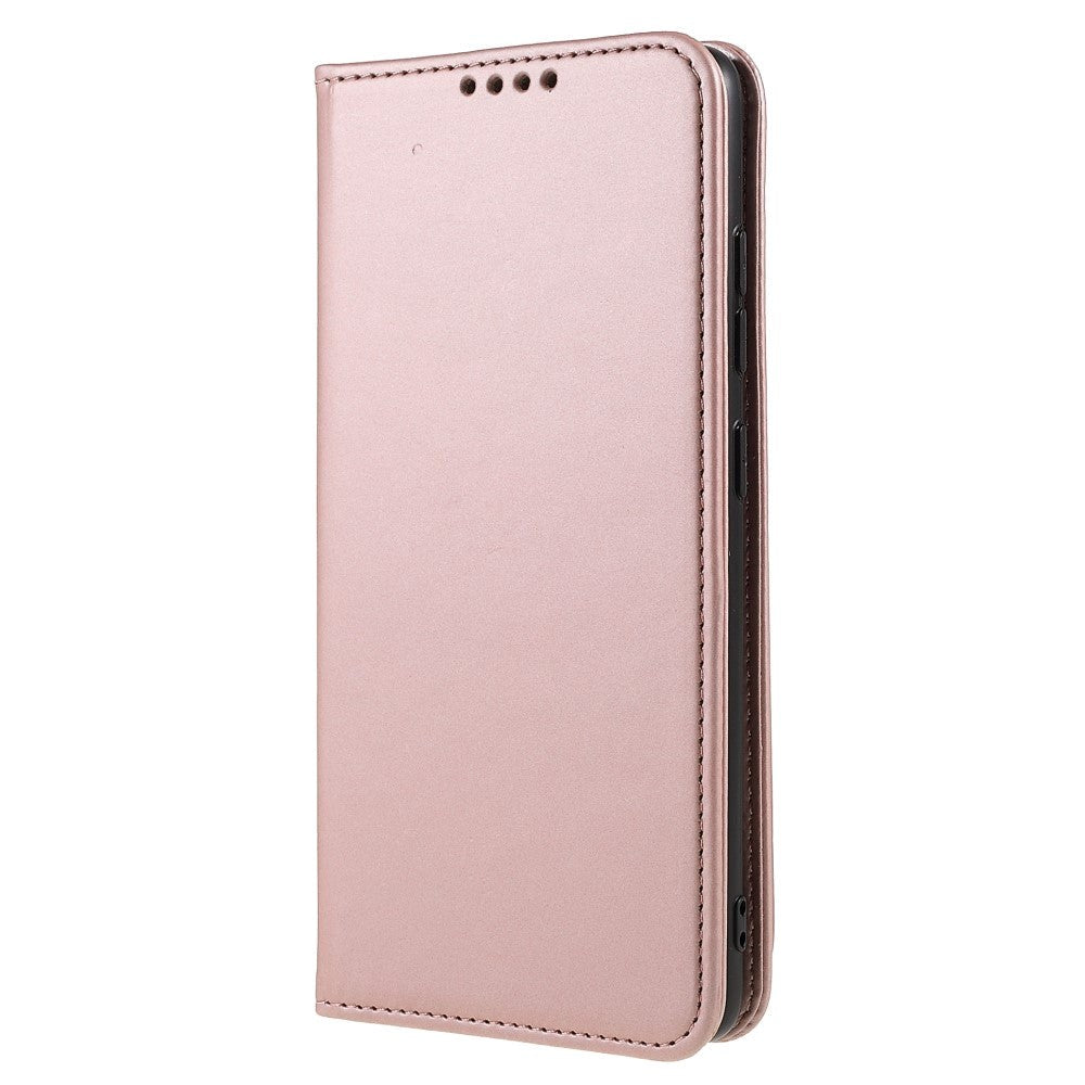 Samsung Galaxy S22 Matte Leather Wallet Case & Kickstand - Rose Gold