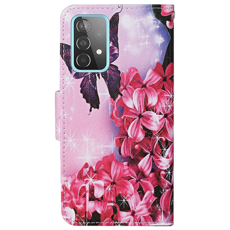 Samsung Galaxy A53 (5G) Leather Wallet Case - Butterfly & Pink Flowers