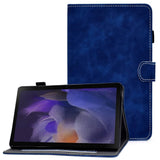 Samsung Galaxy Tab A8 10.5 (2021) Leather Flip Case w. Pencil Holder & Card Holder - Blue