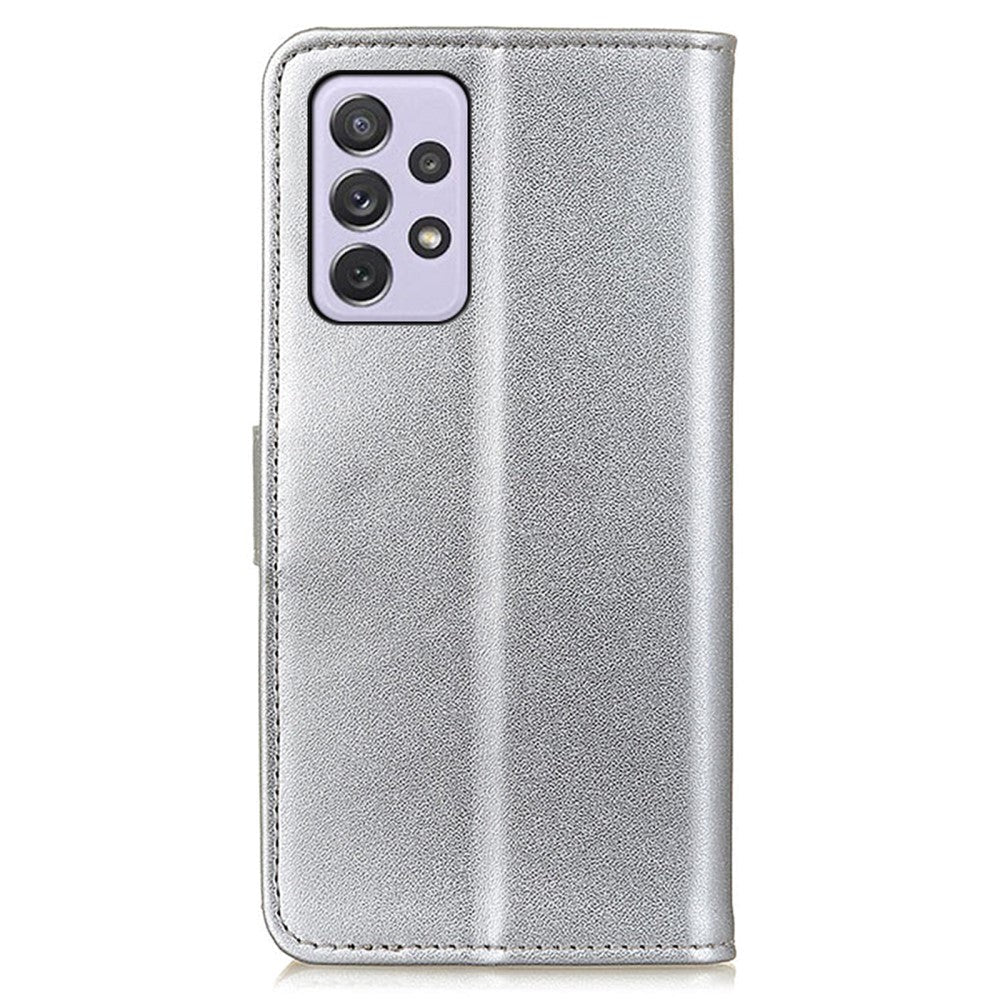 Samsung Galaxy A73 (5G) Leather Wallet Case - Silver