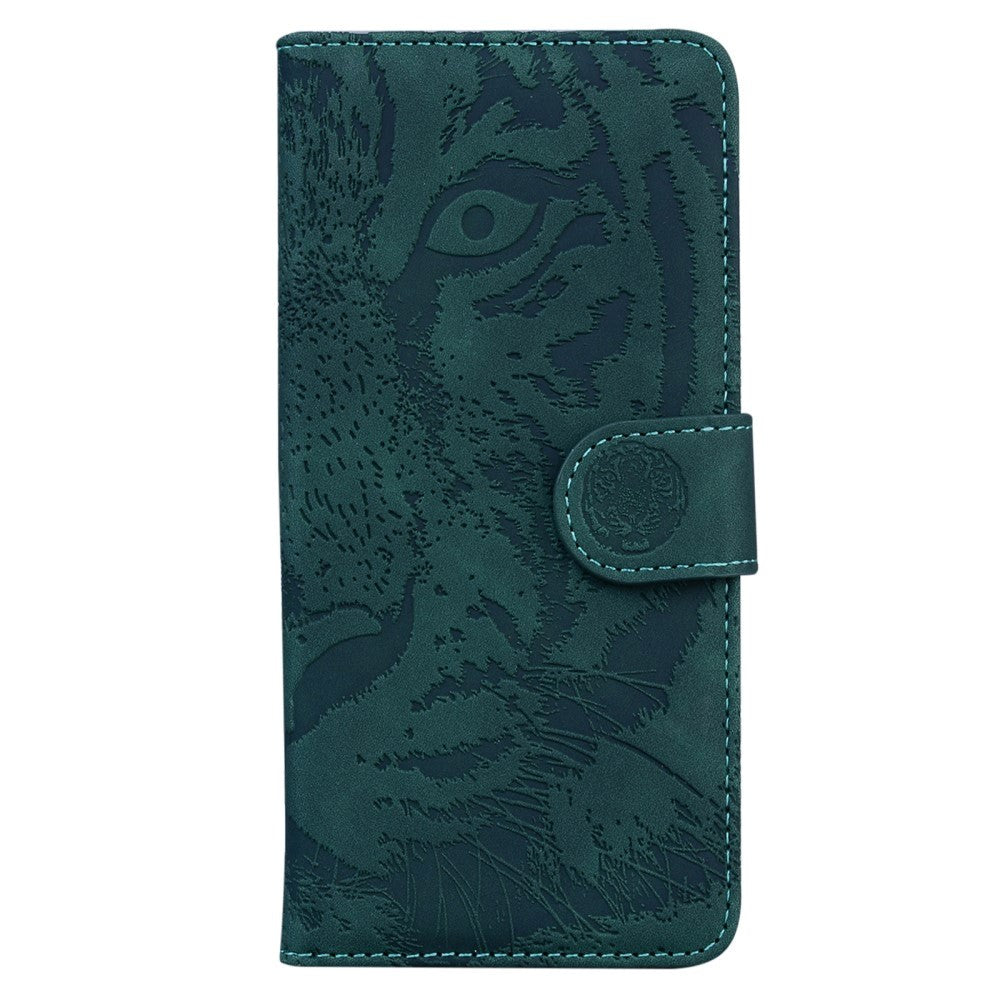 Samsung Galaxy A53 (5G) Leather Wallet Case - Tiger Print - Green