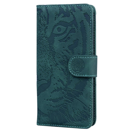 Samsung Galaxy A53 (5G) Leather Wallet Case - Tiger Print - Green