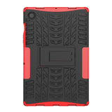 Samsung Galaxy Tab A8 10.5" (2021) Tough Case w. Tyre Design & Stand Function - Black & Red