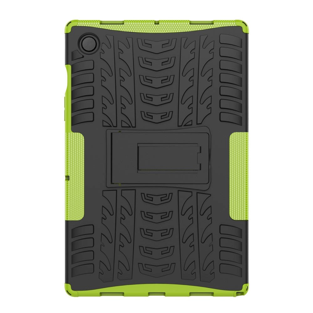 Samsung Galaxy Tab A8 10.5" (2021) Tough Case w. Tyre Design & Stand Function - Black & Green