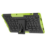 Samsung Galaxy Tab A8 10.5" (2021) Tough Case w. Tyre Design & Stand Function - Black & Green