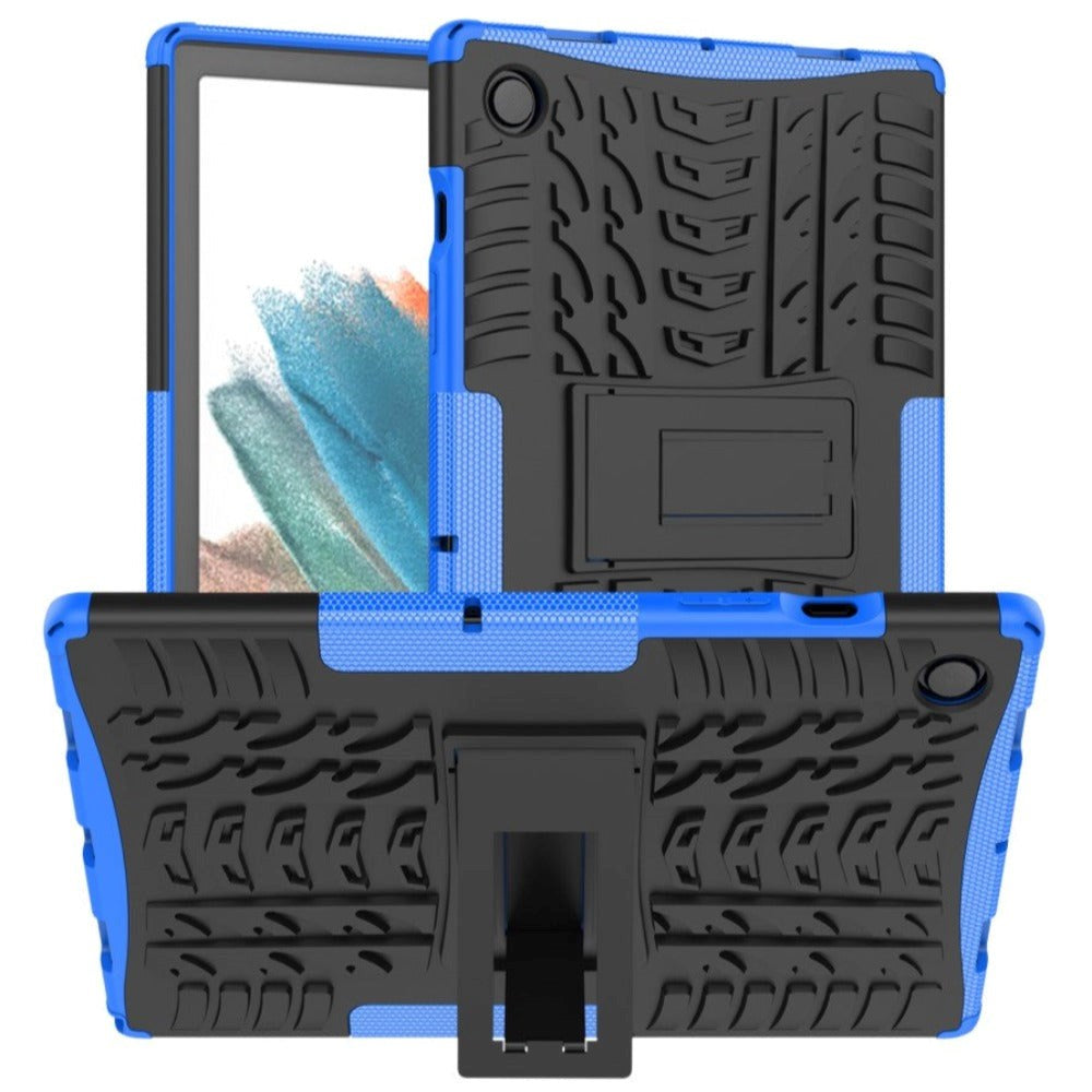 Samsung Galaxy Tab A8 10.5" (2021) Tough Case w. Tyre Design & Stand Function - Black & Blue