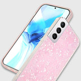 IPAKY Samsung Galaxy S21 FE Hybrid Case with Pearl Effect - Pink