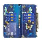 Samsung Galaxy A73 (5G) Leather Case w. Large Wallet - Blue butterflies