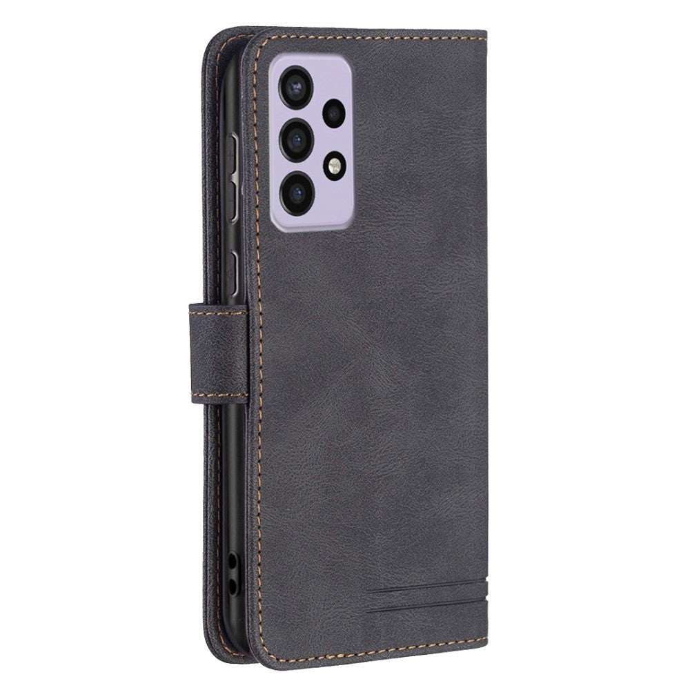 Samsung Galaxy A73 (5G) Binfen Soft Leather Wallet Case - Exterior Magnet Flap - Black