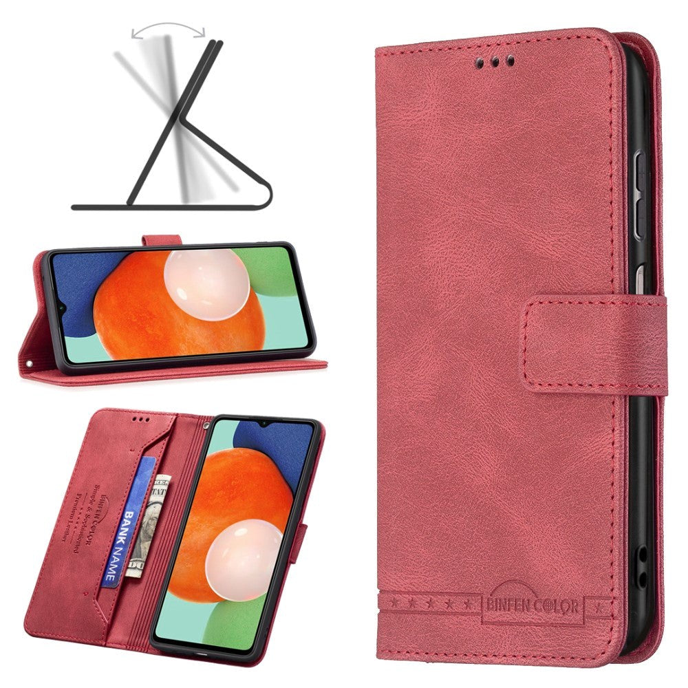 Samsung Galaxy A13 (4G) Binfin Soft Leather Wallet Case - Red