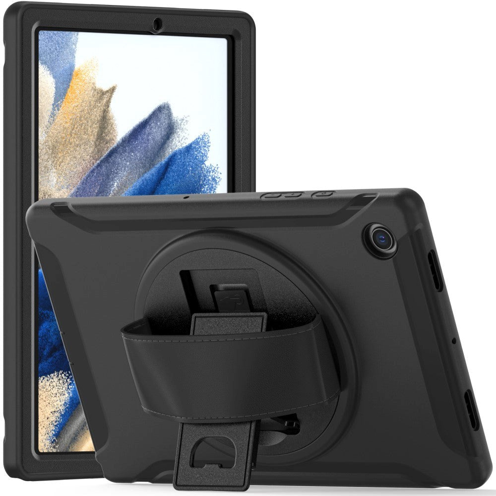 Samsung Galaxy Tab A8 10.5" (2021) Tough Case w. Handholder & Kickstand - Black