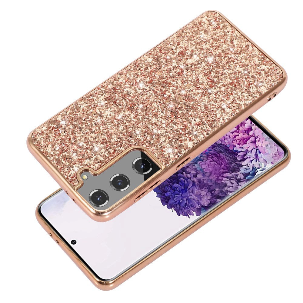 Samsung Galaxy S21 FE (5G) Plastic Back Case with Glitter - Rose Gold