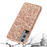 Samsung Galaxy S21 FE (5G) Plastic Back Case with Glitter - Rose Gold