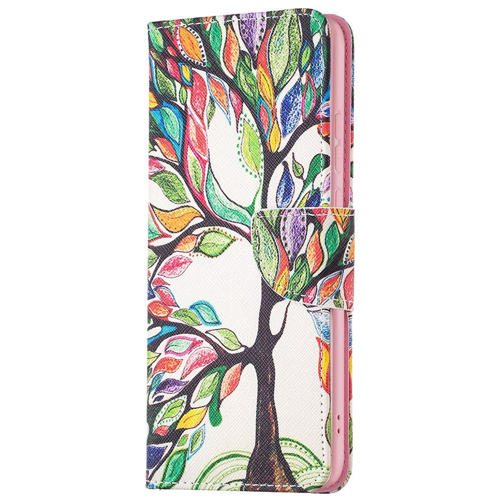 Samsung Galaxy A03 Case with Large Wallet in Leather - Colorful tree