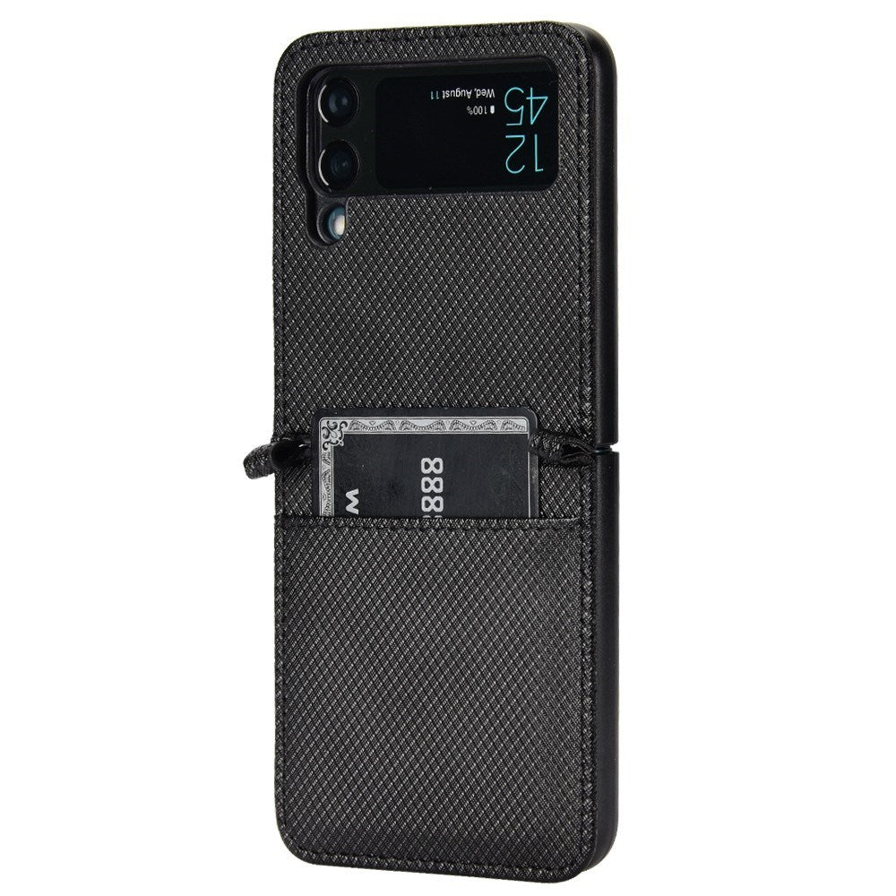 EIDERWOOD Samsung Galaxy Z Flip3 (5G) Faux Leather Case with Card Holder - Black