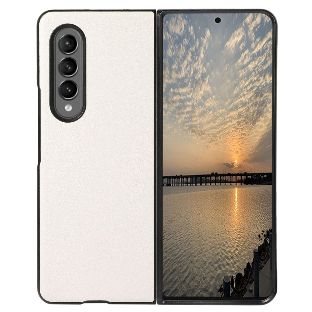 Samsung Galaxy Z Fold4 5G Litchi Leather Case - White