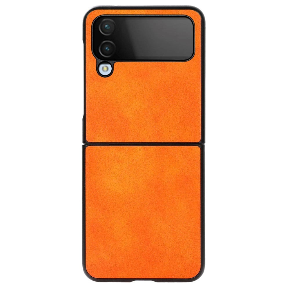 Samsung Galaxy Z Flip4 (5G) Hybrid Litchi Back Case - Orange