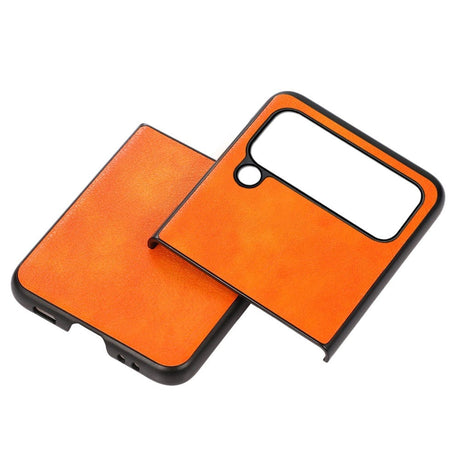 Samsung Galaxy Z Flip4 (5G) Hybrid Litchi Back Case - Orange