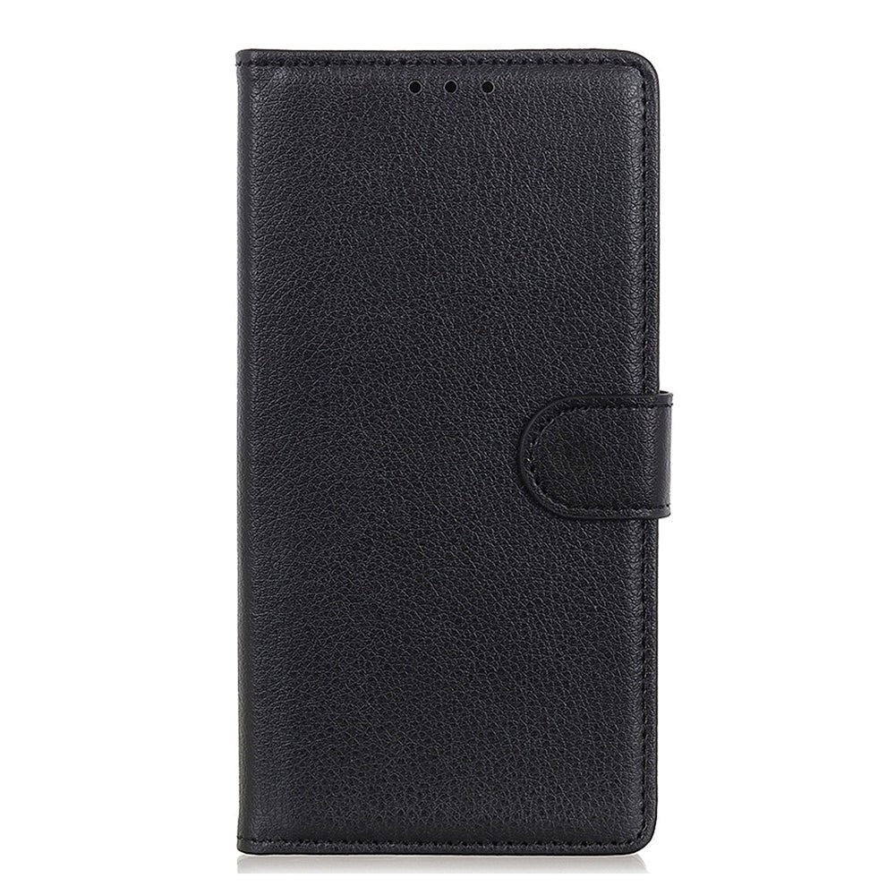 Samsung Galaxy Xcover 6 Pro Litchi PU Leather Flip Case w. Wallet - Black