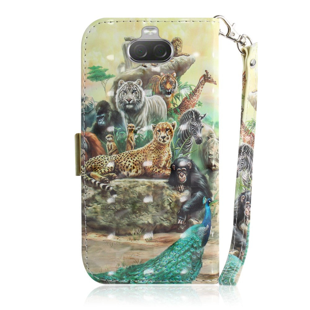 Sony Xperia 10 Light Spot Leather Flip Case - Jungle Animal