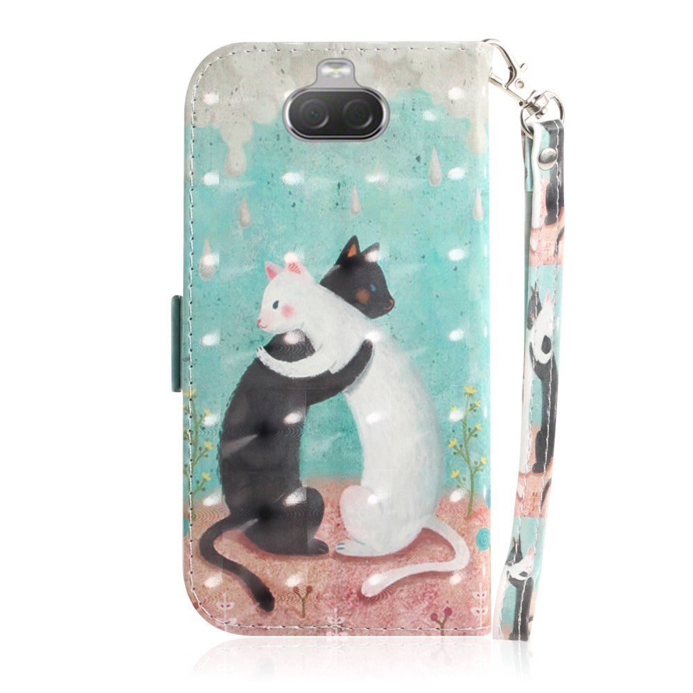 Sony Xperia 10 Light Spot Leather Flip Case - Cuddly Cats