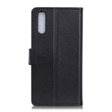 Sony Xperia 1 II Leather Wallet Case Litchi Grain - Black