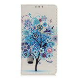 Sony Xperia L4 Leather Wallet Case - Flowers Wood Blue