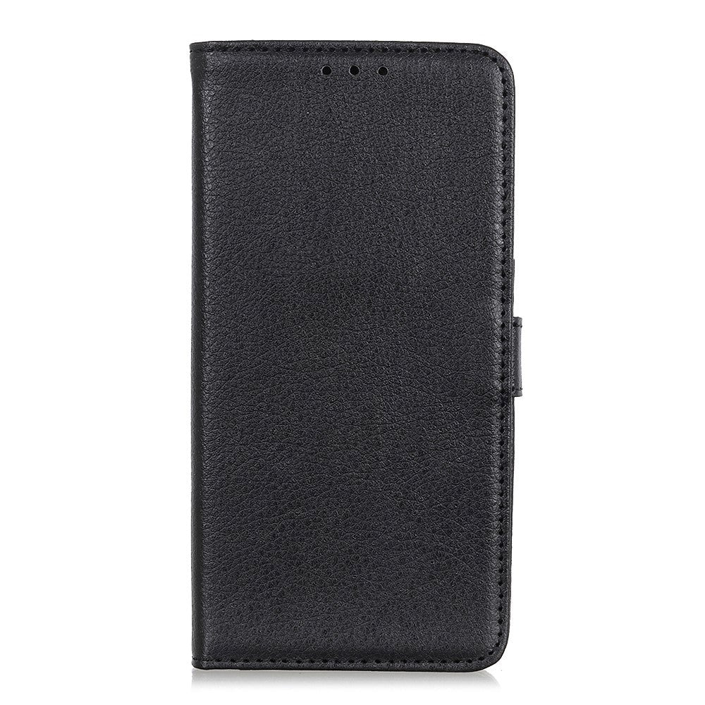 Sony Xperia L4 Litchi Texture Leather Stand Wallet Case - Black