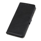 Sony Xperia L4 Litchi Texture Leather Stand Wallet Case - Black