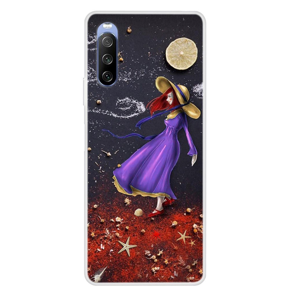 Sony Xperia 10 III Flexible Plastic Case - Purple Dress