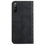 Sony Xperia 10 III PU Leather Flip Case with Card Holder - Black