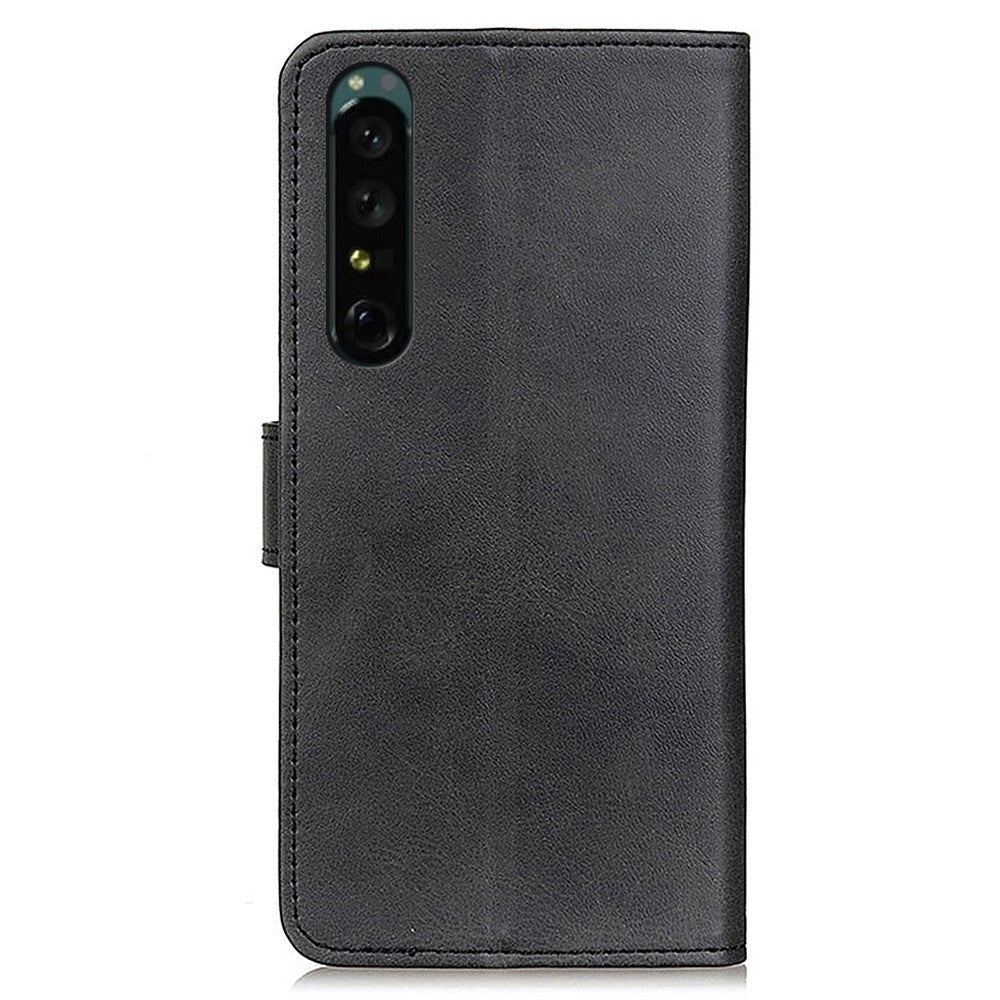 Sony Xperia 1 IV Leather Wallet Flip Case - Svart