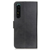 Sony Xperia 1 IV Leather Wallet Flip Case - Svart