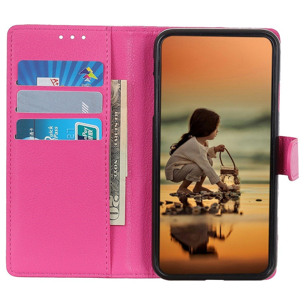 Sony Xperia 1 IV PU Litchi Leather Wallet Case - Pink