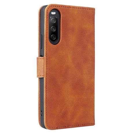 Sony Xperia 10 IV Soft Artificial Leather Wallet Case - Brown