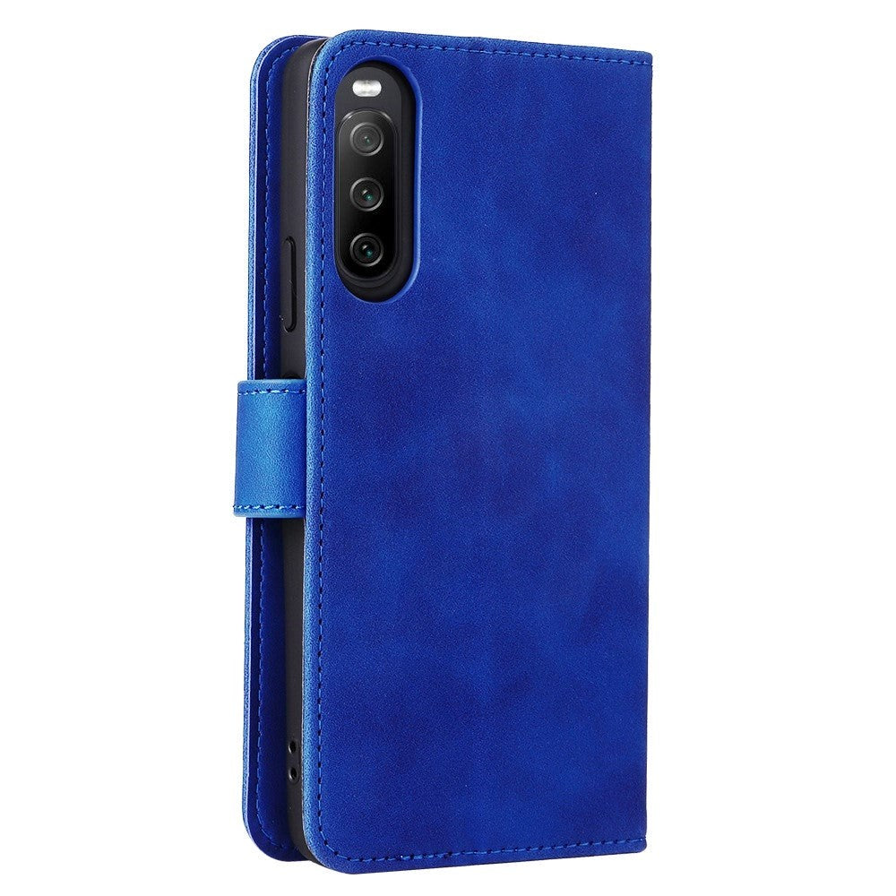 Sony Xperia 10 IV Soft Artificial Leather Wallet Case - Blue