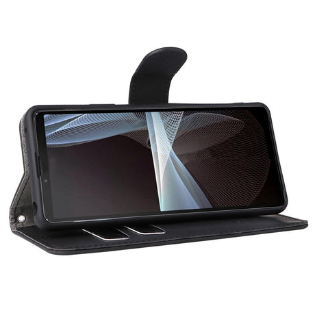 Sony Xperia 10 IV Soft Artificial Leather Wallet Case - Black